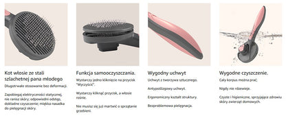 Szczotka do pielęgnacji kotów i psów, samoczyszcząca szczotka dla zwierząt domowych, grzebienie do masażu, dla kotów i psów z krótką, średnią i długą sierścią (zielona)